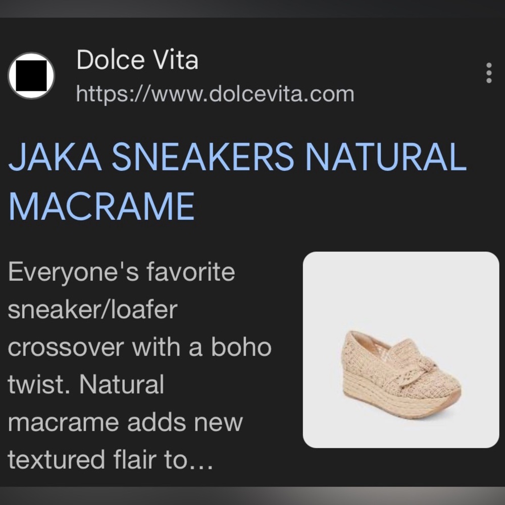 BRAND NEW WITH TAGS 
Dolce Vita Jaka Sneakers Natural Macrame